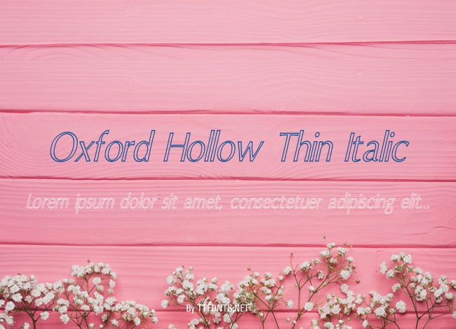 Oxford Hollow Thin Italic example